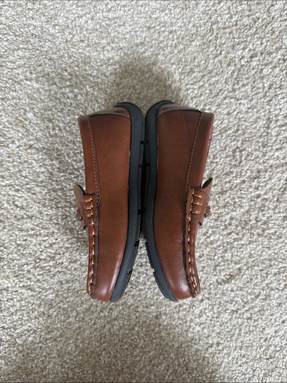 French Connection boys size 11 little kids Chestnut Brown Leather Loafers